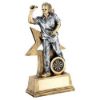 Picture of Brz|gold|pew Female Darts Figure With Star Backing With Plate (1in Centre) - 7in