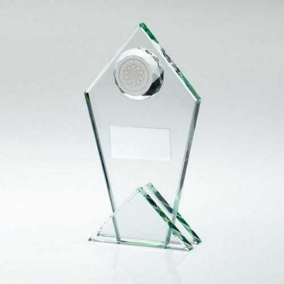 Picture of Jade Glass Pointed Plaque With Dartboard And Plate - 5.75in