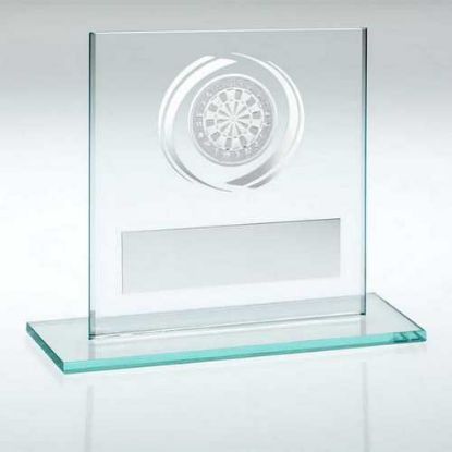 Picture of Jade|silver Glass With Darts Insert And Plate - 3.25in