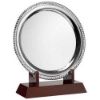 Picture of Silver Plated Rope Salver On Large Wooden Stand - (8" Salver) 9.5in