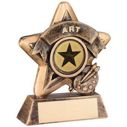 Picture of Brz~gold Mini Star Art With Plate (1in Centre)
