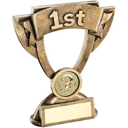 Picture of Brz~gold Mini Cup With Quiz Insert With Plate 1st