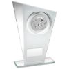 Picture of White|silver Printed Glass Plaque With Quiz Insert With Plate - 6.5in