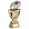 Picture of Brz|pew|gold Rugby Ball On Cup Riser With Plate (1in Centre) - 6in