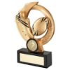 Picture of Gold|black Rugby Ball And Boot On Round Wreath With Plate (1in Centre) - 6in