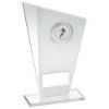Picture of White|silver Printed Glass Plaque With Rugby Insert With Plate - 6.5in