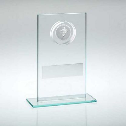 Picture of Jade|silver Glass With Rugby Insert And Plate - 5.5in