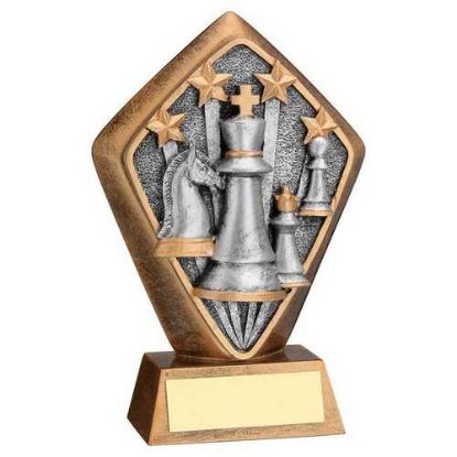 Picture of Brz~gold Diamond Holder With Chess Disc With Plate