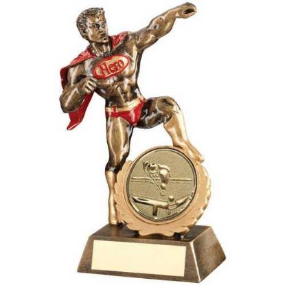 Picture of Brz~gold~red Resin Generic Hero Award With Pool~snooker Insert & Plate