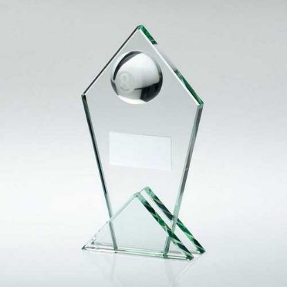 Picture of Jade Glass Pointed Plaque With Half Pool Ball And Plate