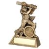 Picture of Brz|gold Mini Male Cricket Batsman Figure With Plate (1in Centre) - 5.5in