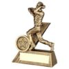 Picture of Brz|gold Mini Male Cricket Bowler Figure With Plate (1in Centre) - 5.5in
