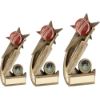 Picture of Brz|gold|red Cricket Ball And Bat On Shooting Star With Plate (1in Cen) - 5.5in