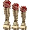 Picture of Brz|gold|red Cricket Ball Leaf Column With Plate (1in Centre) - 9in