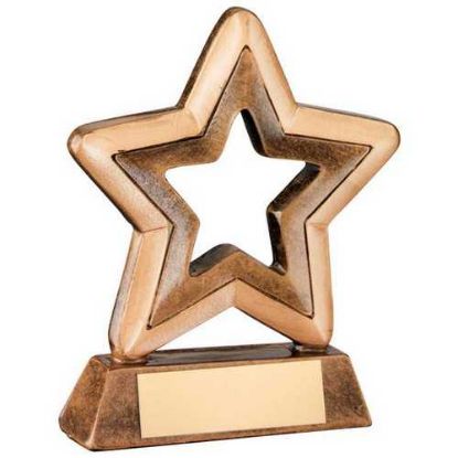 Picture of Brz|gold Resin Generic Mini Star With Plate - 4.25in