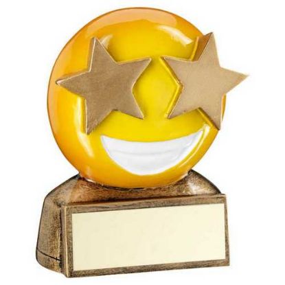 Picture of Brz~yellow Star Eyes Emoji Figure With Plate