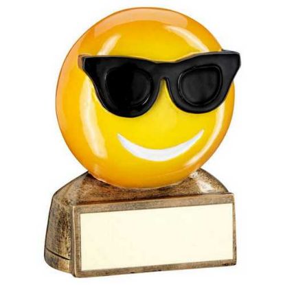 Picture of Brz~yellow~black Sunglasses Emoji Figure With Plate