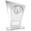 Picture of White|silver Printed Glass Plaque With Wreath With Plate - (1in Centre) 6.5in