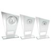 Picture of White|silver Printed Glass Plaque With Wreath With Plate - (1in Centre) 6.5in