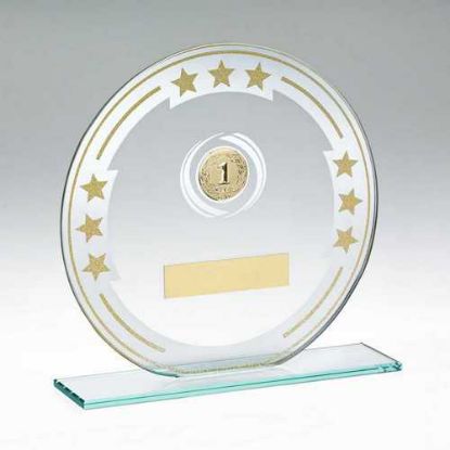 Picture of Jade Round Glass With Silver~gold Detail And Plate (1in Centre)