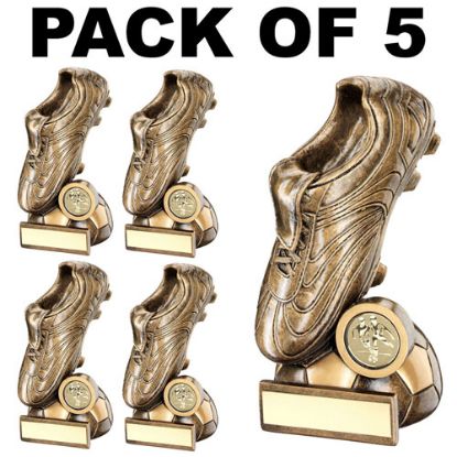 Picture of Pack Of 5 Football Boot On Half Ball Base Trophy (1in Centre)