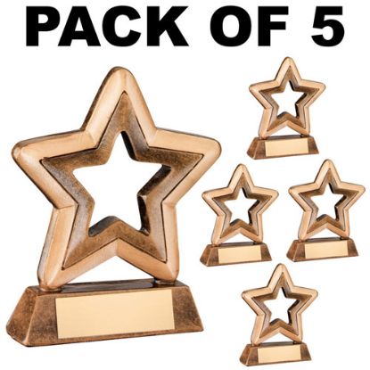 Picture of Pack Of 5 Resin Generic Mini Star Trophy