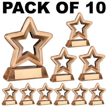 Picture of Pack Of 10 Resin Generic Mini Star Trophy