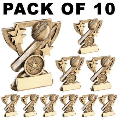 Picture of Pack Of 10 Cricket Mini Cup Trophy (1in Centre)