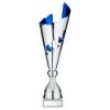 Picture of Silver|blue Metal Wreath Trophy Cup - 15.25in