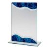 Picture of Jade Glass Rectangle Plaque With Silver|blue Marble Detail (4mm Thick) - 8in