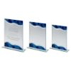 Picture of Jade Glass Rectangle Plaque With Silver|blue Marble Detail (4mm Thick) - 8in