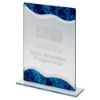 Picture of Jade Glass Rectangle Plaque With Silver|blue Marble Detail (4mm Thick) - 8in