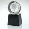Picture of Clear Glass Golf Circle With Image On Black Plinth - 5.5in