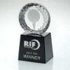 Picture of Clear Glass Golf Circle With Image On Black Plinth - 5.5in