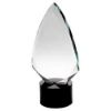 Picture of Clear Glass Arrowhead (20mm Thick) On Round Black Base - 9in