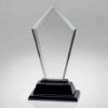 Picture of Clear Glass Tall Arrow Plaque On Black Base  (12mm Thick) - 16in