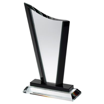 Picture of Xxx Clear Glass Curved Top Plaque With Black Side And Step (15mm Thick) - 7.75in