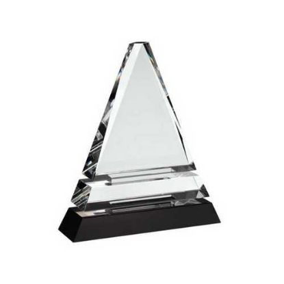 Picture of Clear Glass Pyramid On Black Base