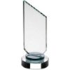 Picture of Clear Glass Plaque With Black Neck And Round Base - 7.5in