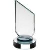 Picture of Clear Glass Plaque With Black Neck And Round Base - 7.5in