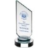 Picture of Clear Glass Plaque With Black Neck And Round Base - 7.5in