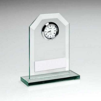 Picture of Jade Glass Rectangle Clock