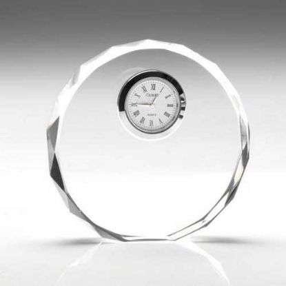 Picture of Clear Glass Round Clock (20mm Thick)