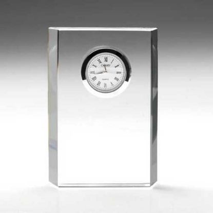 Picture of Clear Glass Rectangle Clock (22mm Thick)