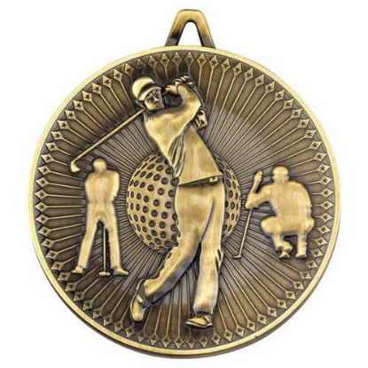 Picture of Golf Deluxe Medal Antique Gold