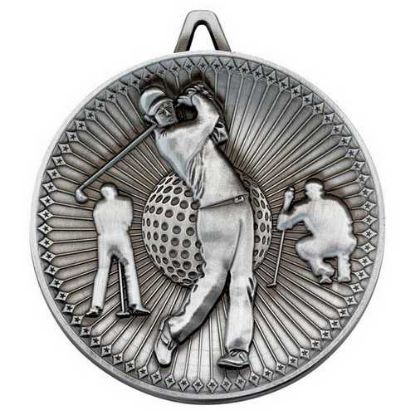 Picture of Golf Deluxe Medal Antique Silver