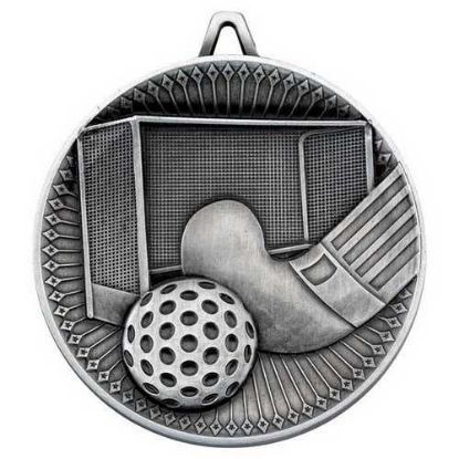 Picture of Hockey Deluxe Medal Antique Silver