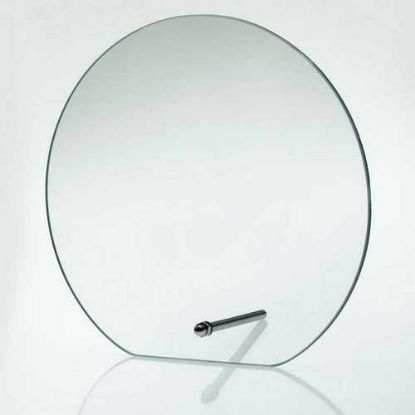Picture of Jade Glass Round Plaque With Metal Rod Stand (4mm Thick)