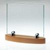 Picture of Clear Glass 10mm Rectangle On Light Wood Base - (Glass 8.25 X 10.5") 9.5 X 11in