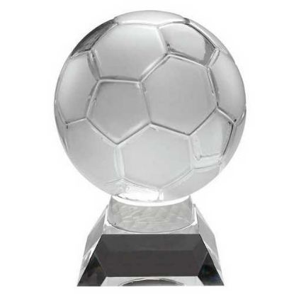 Picture of Clear~frosted Glass Football On Base